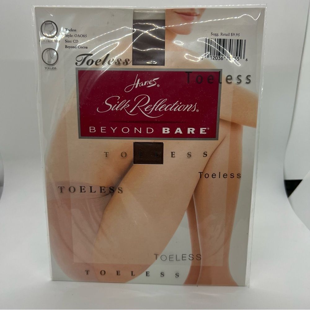 Vintage‎ Hanes Silk Reflections Toeless Pantyhose 0A085 Size: CD Beyond Cocoa